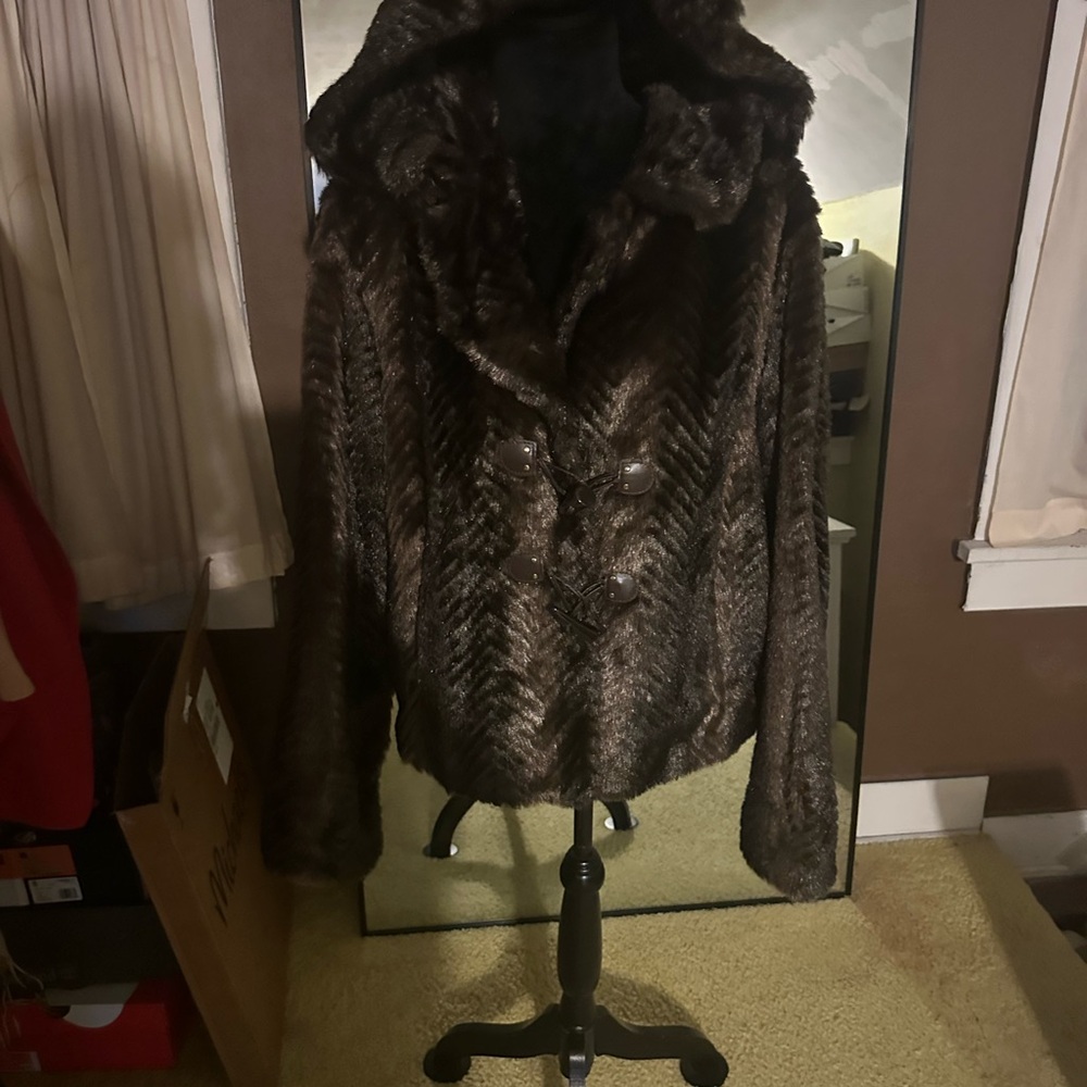 Guess Women's Teddy Jacket - Dark Brown